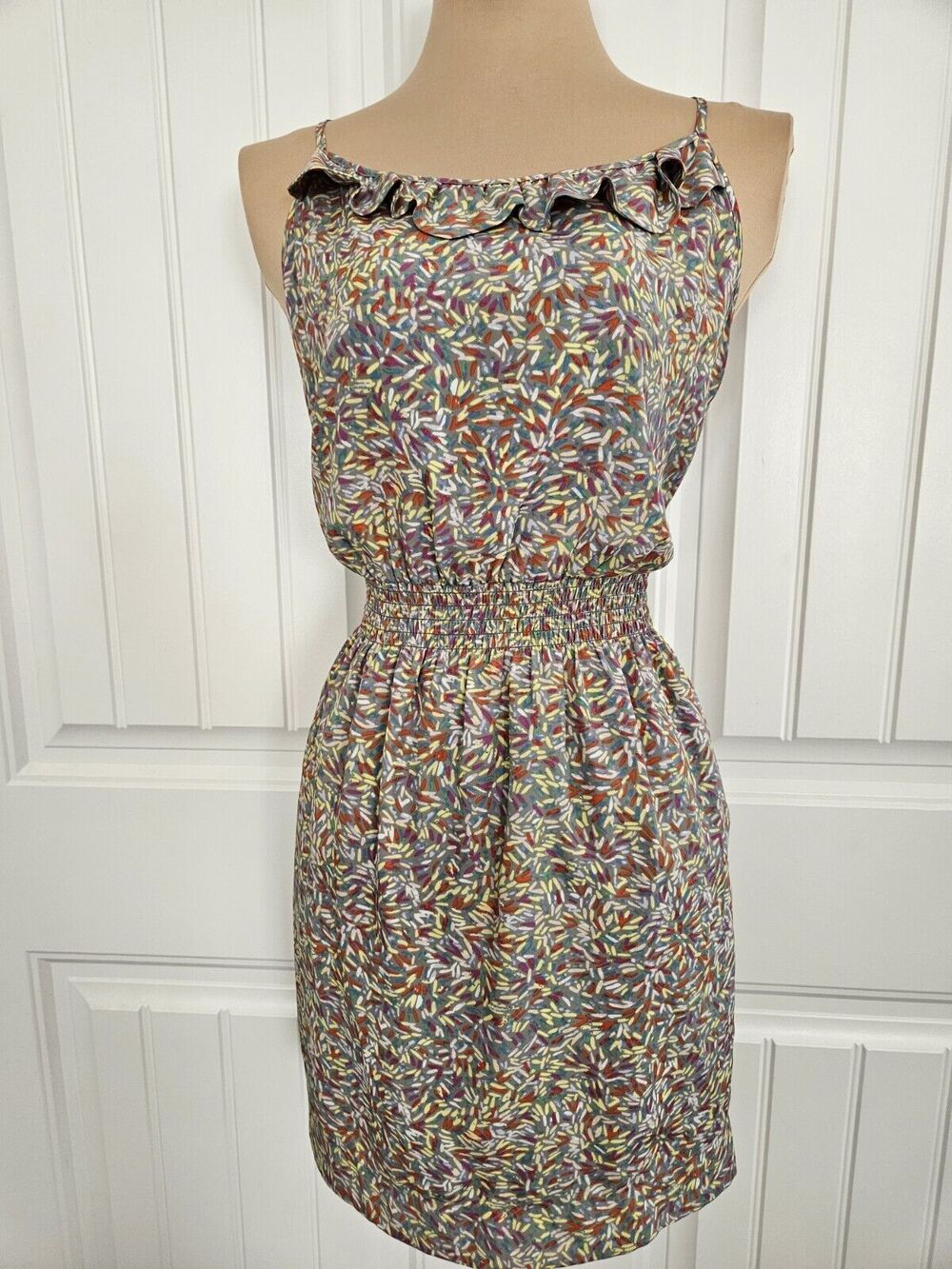 BCBGeneration Mini Sundress Multicolor Brush Strokes Size M
